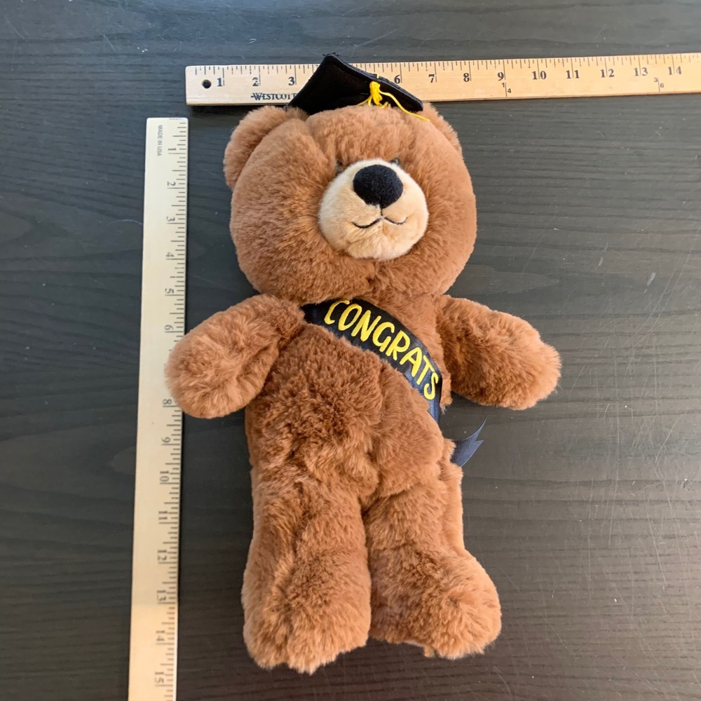 Aurora Graduation Teddy Bear Brown Plush Congrats Sash Mortarboard Cap Gift
